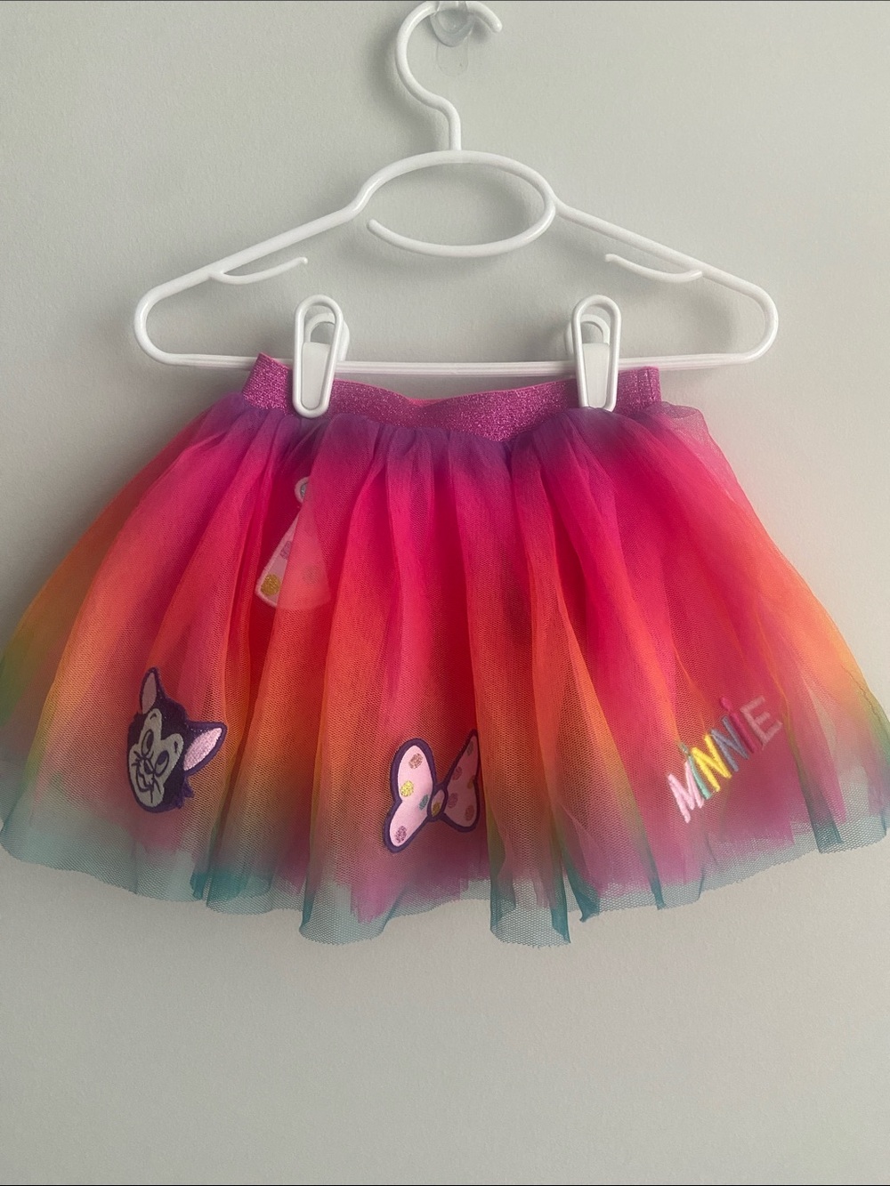 Disney Toddler girl Sz 2 Rainbow Minnie Tulle Skirt party dress up dance